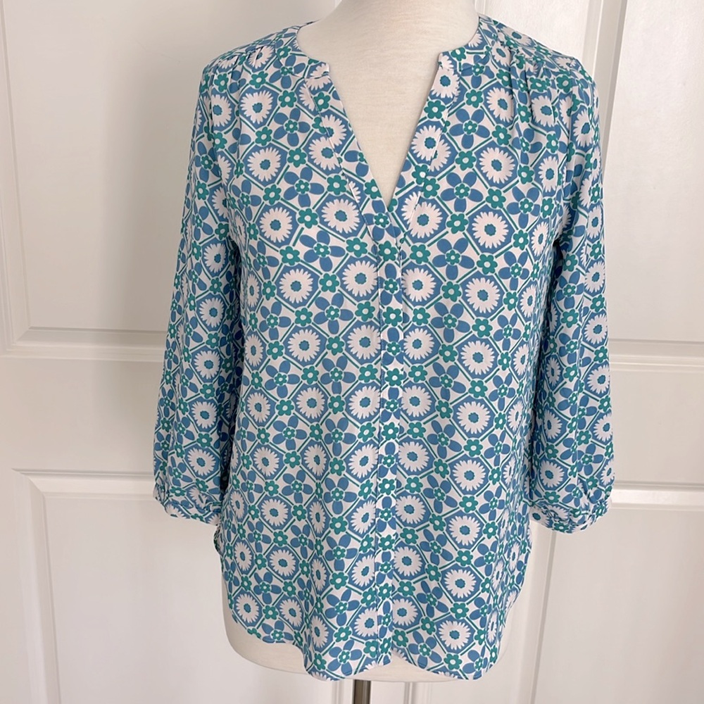 NWT NYDJ Pintuck Blouse Daisychain Size XXS
